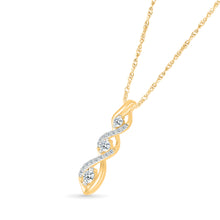 Twirl Shimmering  Gold & Diamond Pendant