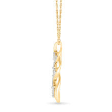 Twirl Shimmering  Gold & Diamond Pendant