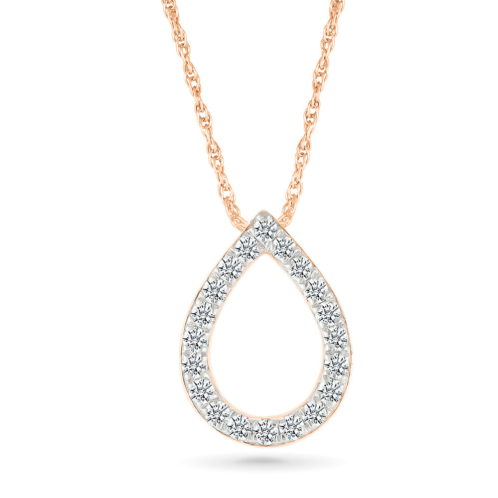 Halo Tear Drop Diamond Pendant