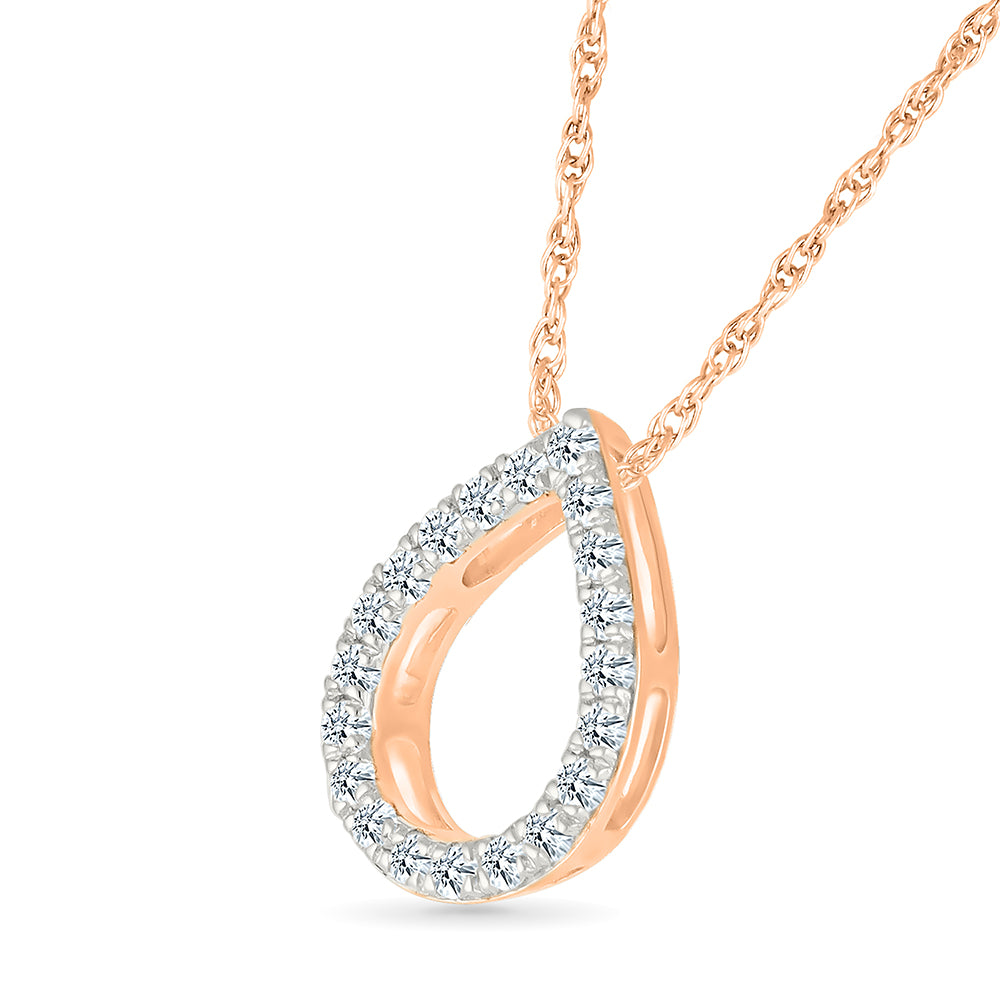 Halo Tear Drop Diamond Pendant