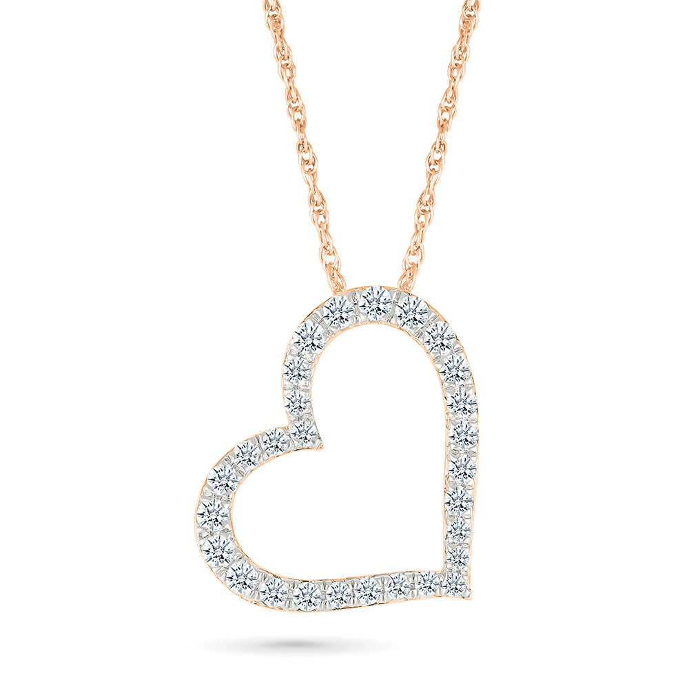 Twirl Gold & Diamond Heart Pendant
