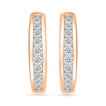 Sparkling Gold & Diamond Hoops Earrings
