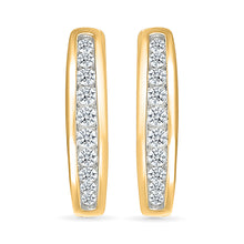 Sparkling Gold & Diamond Hoops Earrings