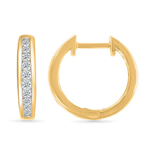 Sparkling Gold & Diamond Hoops Earrings