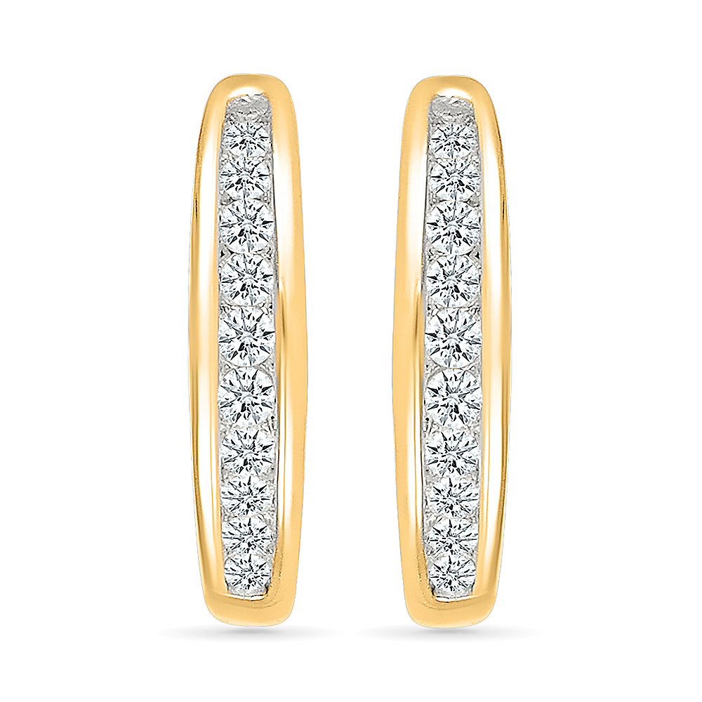 Charming Diamond Hoops Earrings