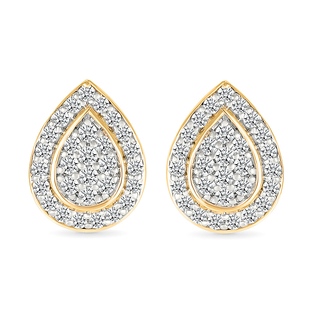 Diamond Teardrop Stud Earrings