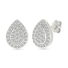 Diamond Teardrop Stud Earrings