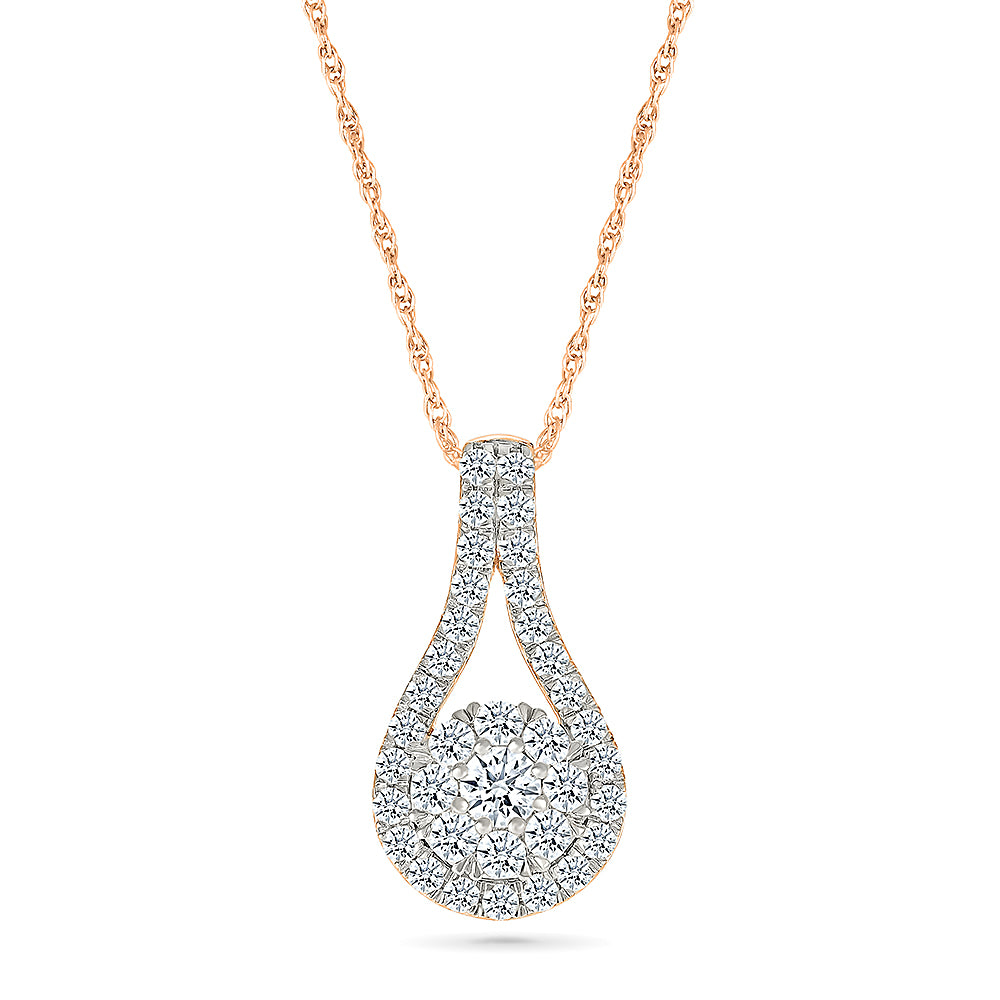 Delicate Double Halo Diamond Pendant