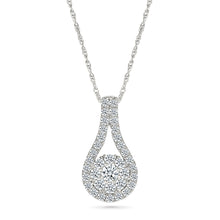 Delicate Double Halo Diamond Pendant