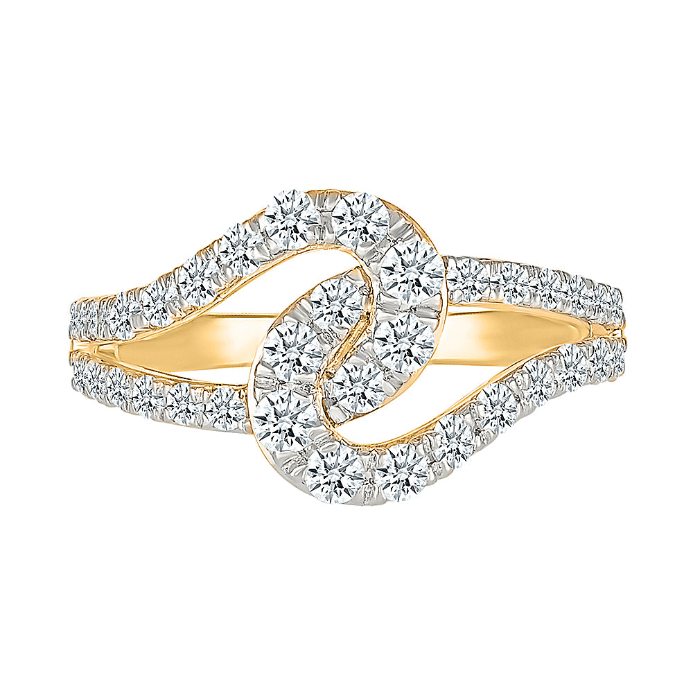 Twisted Knot Diamond Ring
