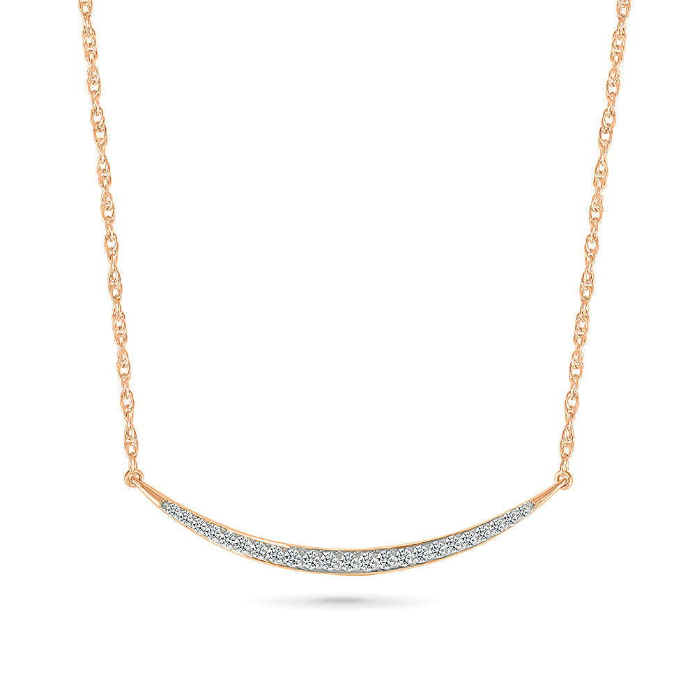 Glittering Crescent Diamond Necklace