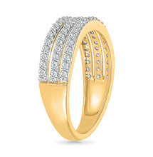 Shimmering Diamond Trio Ring