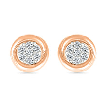Gold Frame Diamond Stud Earrings