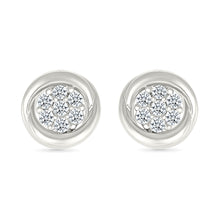 Gold Frame Diamond Stud Earrings