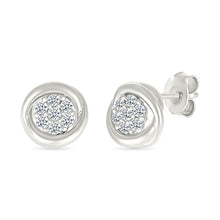 Gold Frame Diamond Stud Earrings