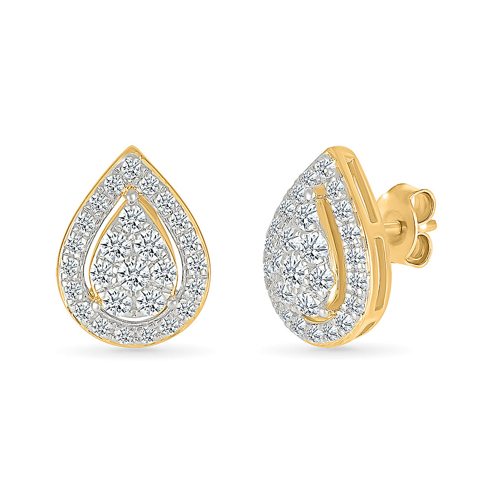 Sparkling Pear Diamond Earrings