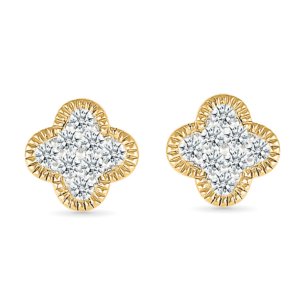 Clover Diamond Stud Earrings