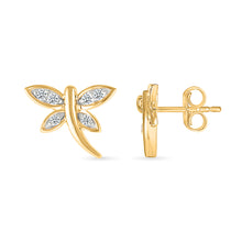 Diamond Dragonfly Studs Earrings