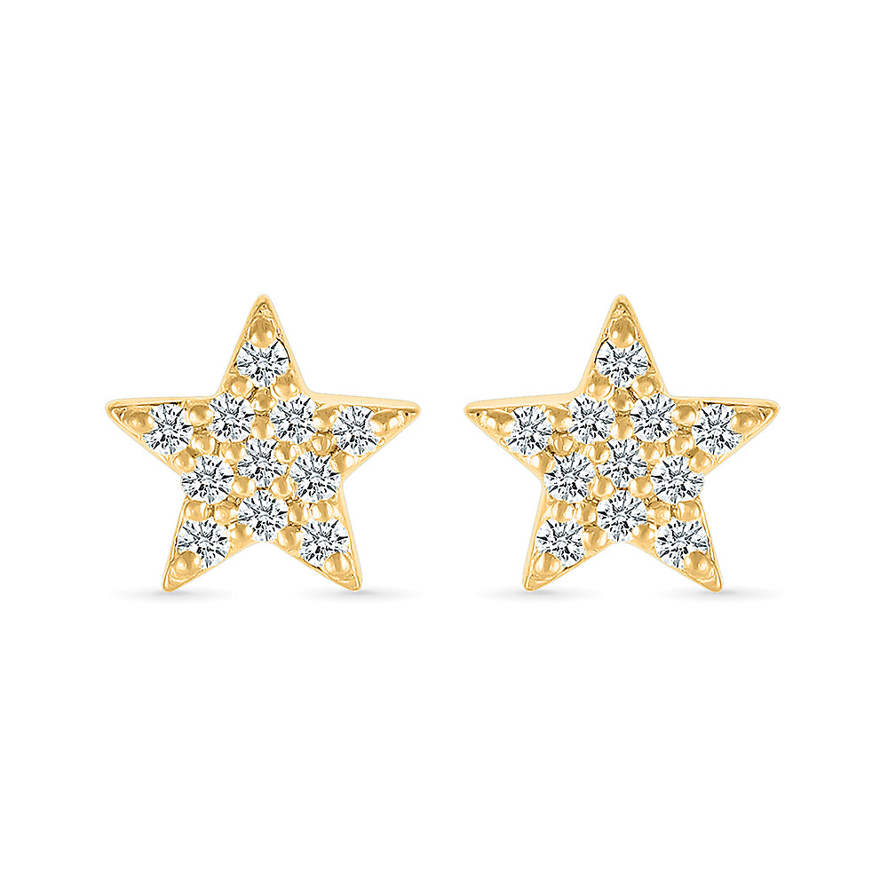 Star Diamond Stud Earrings