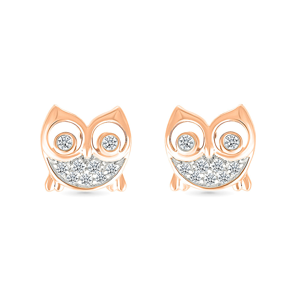 Dazzling Owl Stud Earrings