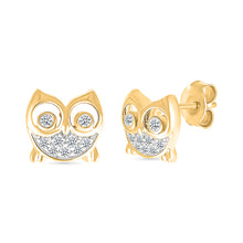 Dazzling Owl Stud Earrings