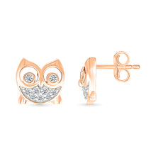 Dazzling Owl Stud Earrings
