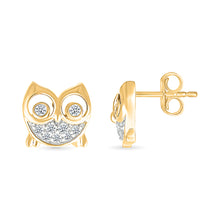 Dazzling Owl Stud Earrings