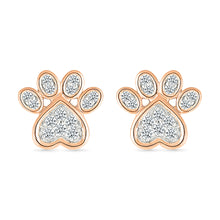 Diamond Accent Paw Stud Earrings