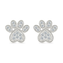 Diamond Accent Paw Stud Earrings