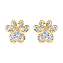 Diamond Accent Paw Stud Earrings