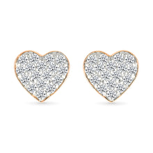 Heart Stud Gold & Diamond Earrings