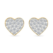 Heart Stud Gold & Diamond Earrings