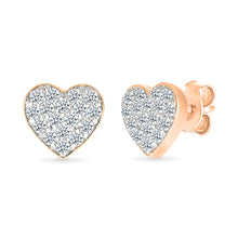 Heart Stud Gold & Diamond Earrings