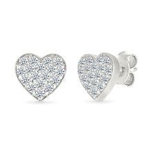 Heart Stud Gold & Diamond Earrings