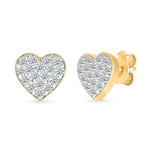 Heart Stud Gold & Diamond Earrings