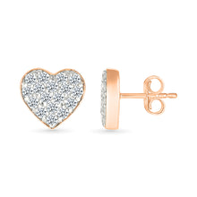 Heart Stud Gold & Diamond Earrings