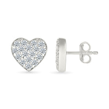 Heart Stud Gold & Diamond Earrings