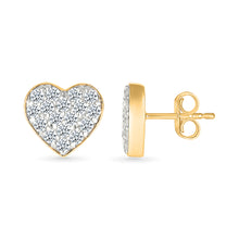 Heart Stud Gold & Diamond Earrings