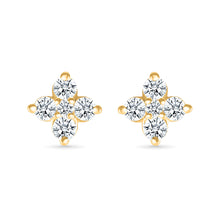 Floral Sparkle Gold & Diamond Earrings