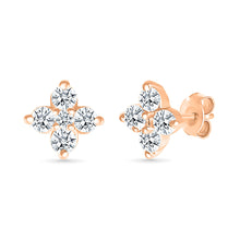 Floral Sparkle Gold & Diamond Earrings