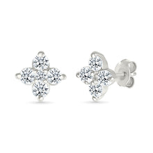 Floral Sparkle Gold & Diamond Earrings