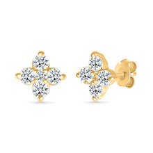 Floral Sparkle Gold & Diamond Earrings