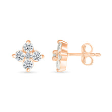 Floral Sparkle Gold & Diamond Earrings