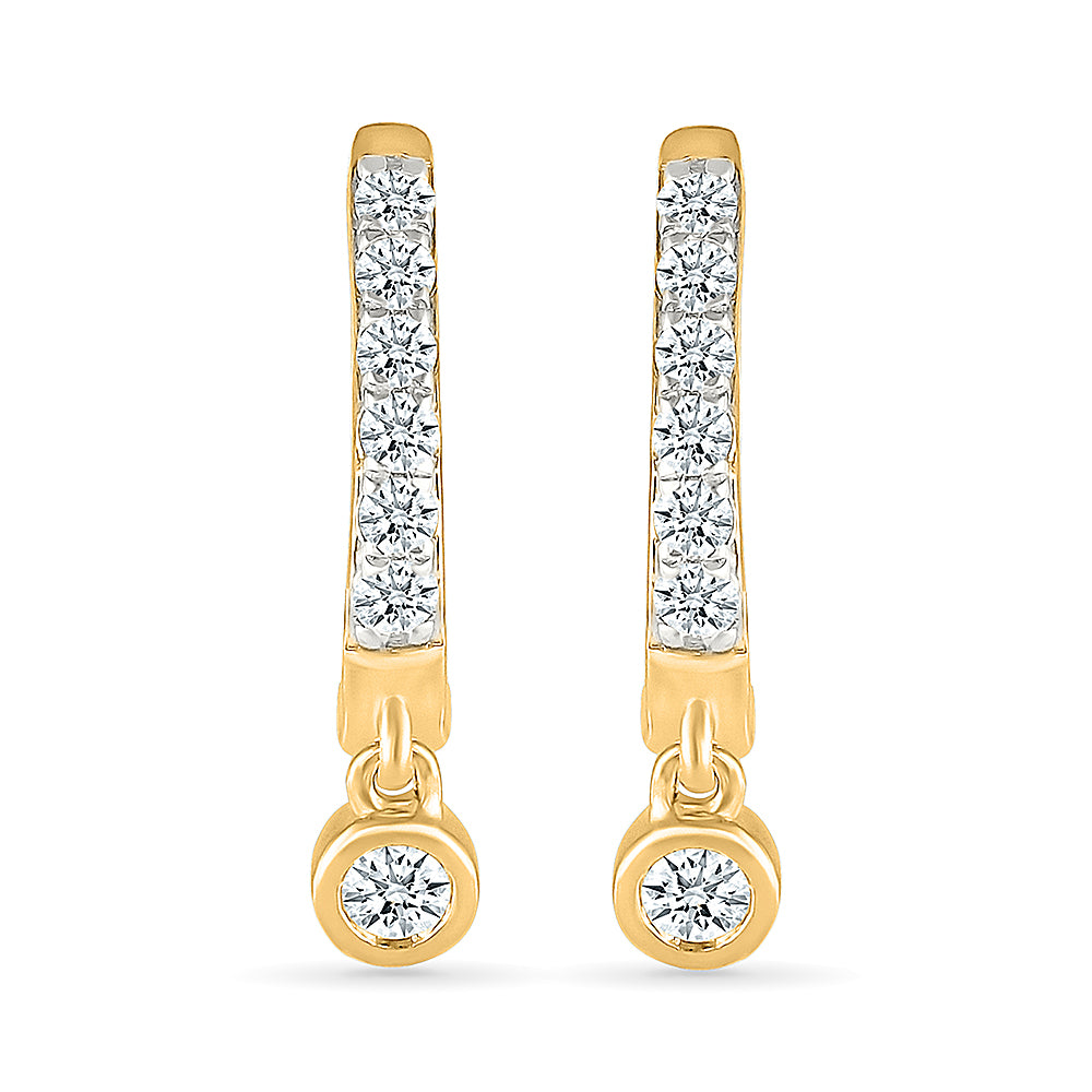 Misa Gold & Diamond  Hoop Earrings