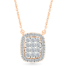 Shimmering Cushion Cluster Diamond Necklace