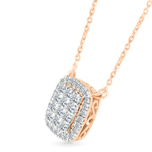 Shimmering Cushion Cluster Diamond Necklace