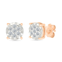 Radiant Cluster Diamond Stud Earrings