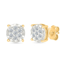 Radiant Cluster Diamond Stud Earrings