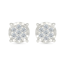 Radiant Cluster Diamond Stud Earrings