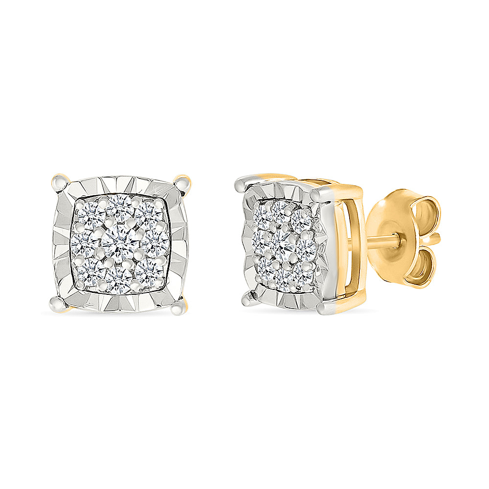 Diamond Squared Sparkle Earrings